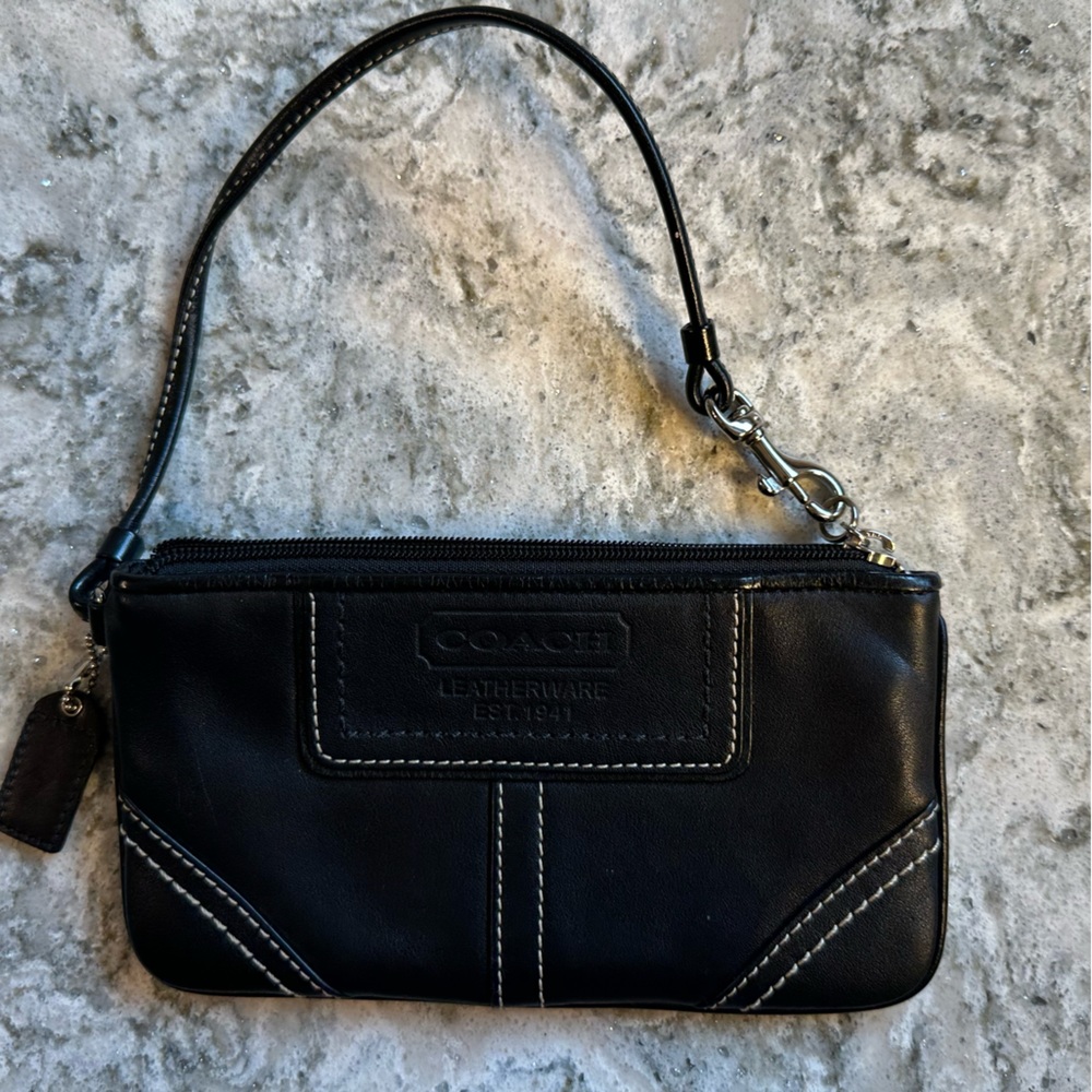 Coach leather wristlet